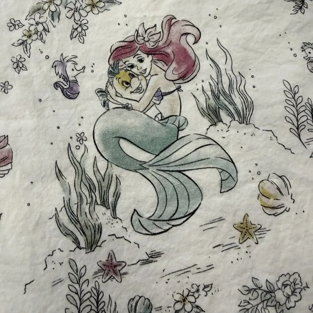 Pottery Barn Kids Disney Princess Heritage Full Flat Sheet Organic Cotton READ